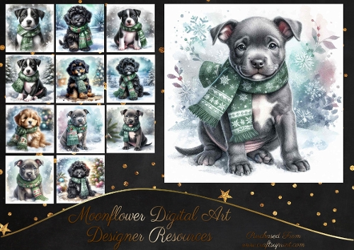 Cute Christmas Scarf Pups 7
