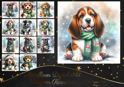 Cute Christmas Scarf Pups 8