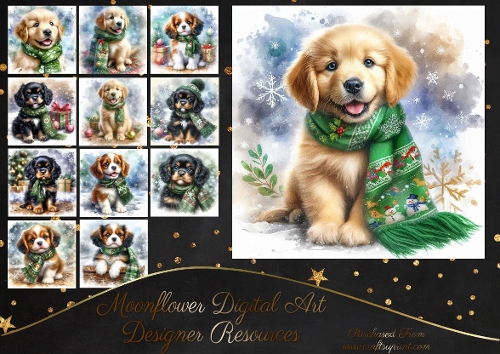 Cute Christmas Scarf Pups 9