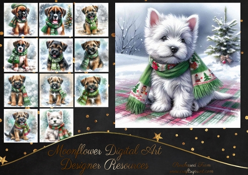 Cute Christmas Scarf Pups 11
