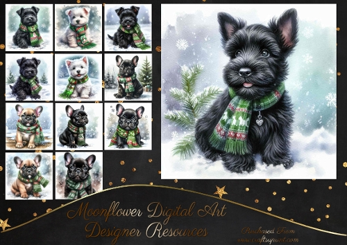 Cute Christmas Scarf Pups 12