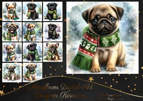 Cute Christmas Scarf Pups 13