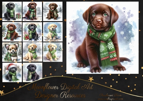 Cute Christmas Scarf Pups 14
