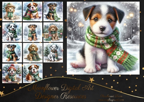 Cute Christmas Scarf Pups 15