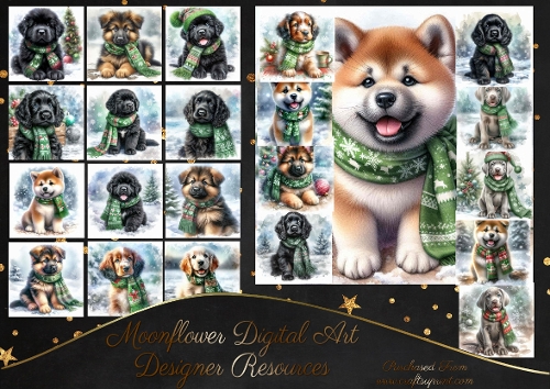 Cute Christmas Scarf Pups 16