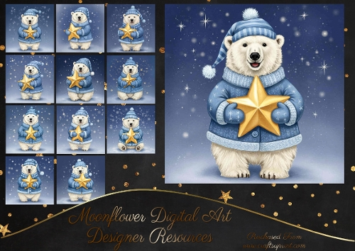 Christmas Star Polar Bears