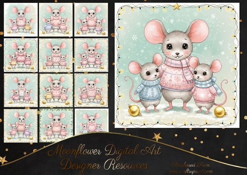  Christmas Mice Family 