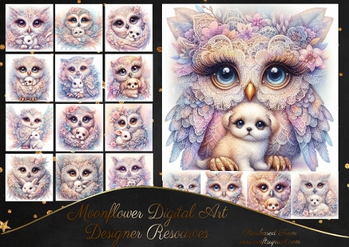 Lace Owl and Cute baby animals CUSTOMER REQUEST KRISTINA