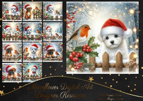 Christmas Picket Fence Pups 1