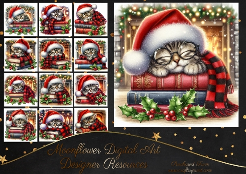 Christmas Book Kitten 3