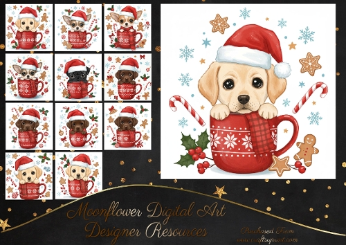 Christmas Doodle Mug Pups 12