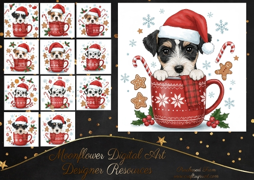 Christmas Doodle Mug Pups 13