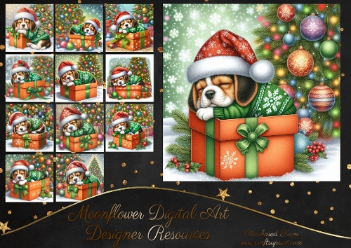 Sleepy Christmas Pup
