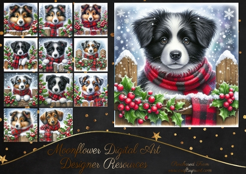 Christmas Holly Fence Pups 4