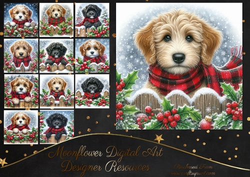 Christmas Holly Fence Pups 6