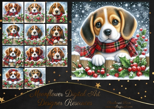 Christmas Holly Fence Pups 8