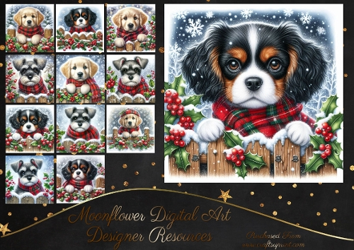 Christmas Holly Fence Pups 9