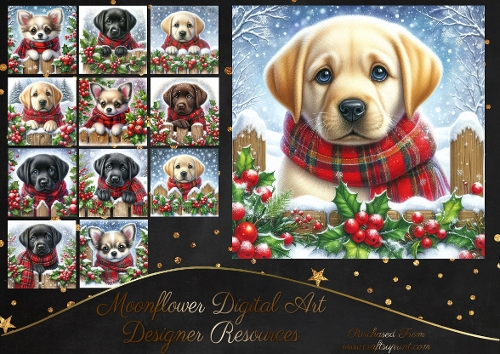 Christmas Holly Fence Pups 13