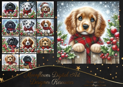 Christmas Holly Fence Pups 15