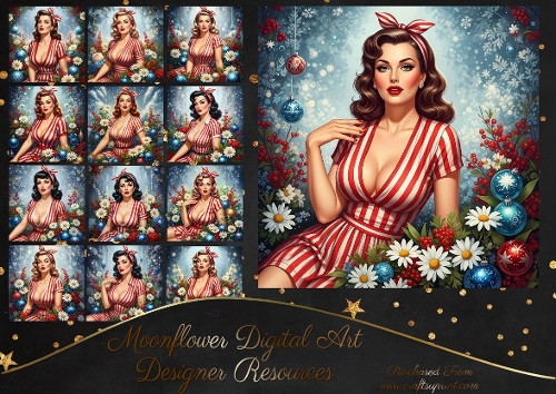 Festive Vintage Pinup Lady 