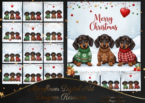 Pawsitively Christmas dachshunds