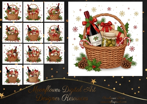 Festive Wine Gift Basket 