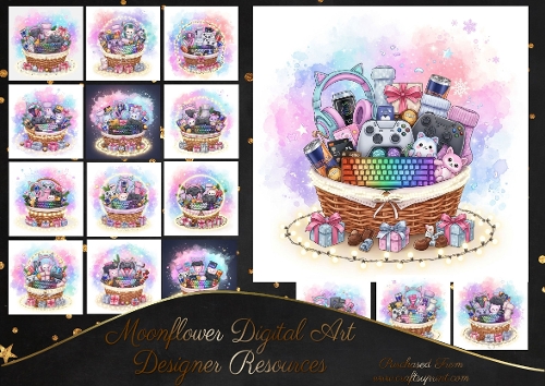 Festive Girl Gamer Gift Baskets 
