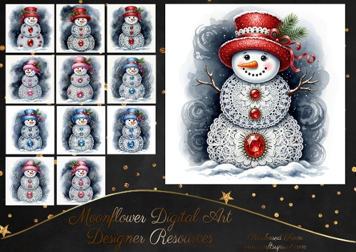 Beautiful Lacey Snowmen 1