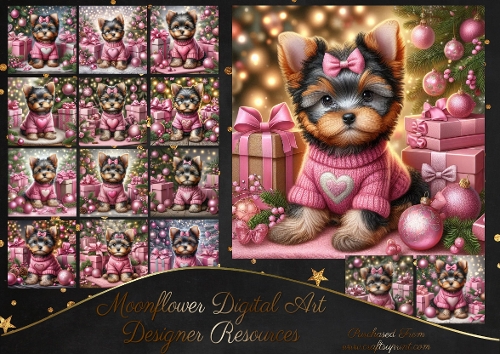 Festive Yorkie pups 1