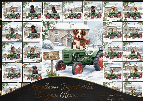 Christmas Tractor Dogs 1