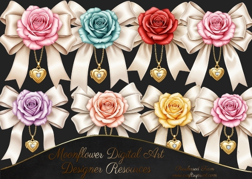 Rose Bows   Clipart 
