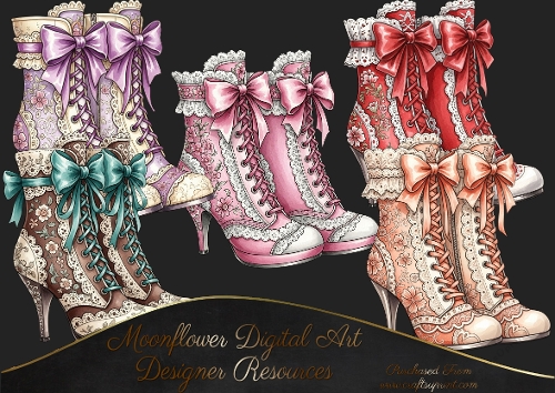 Victorian  Boots   CLIPART 