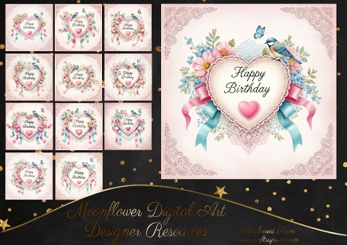 Heart Ribbon Birthday Wishes