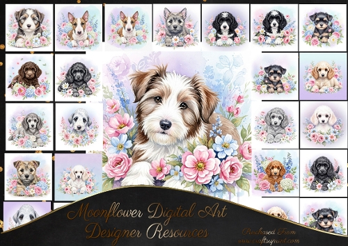 Pretty Floral Pups 1
