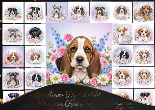 Pretty Floral Pups 3