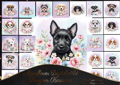 Pretty Floral Pups 4