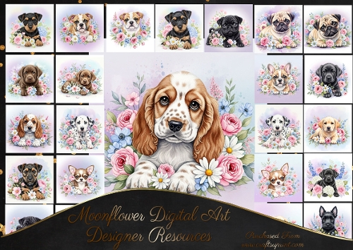 Pretty Floral Pups 5