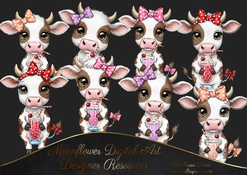 Cute Cow  Clipart 