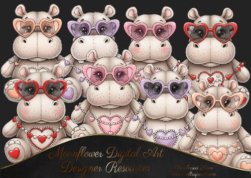 Cute Hippo  Clipart 