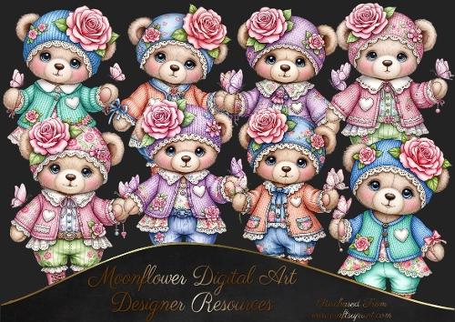 Butterfly  Bears Clipart