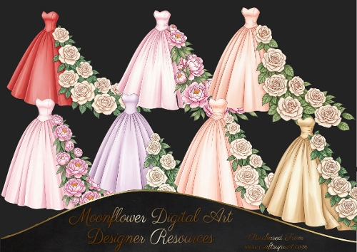 Beautiful Floral Dress  Clipart