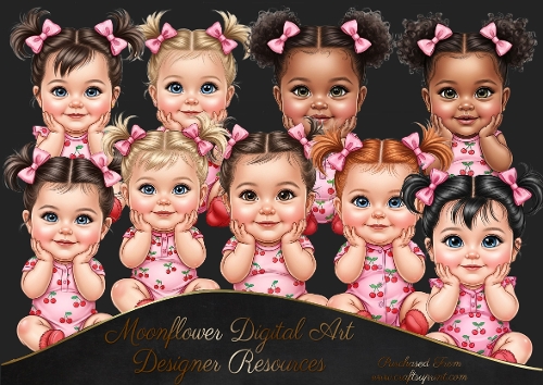 Cute Baby girl clip art