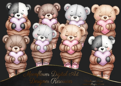  heart bears clip art