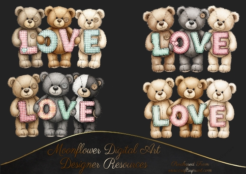 Love bears clip art 