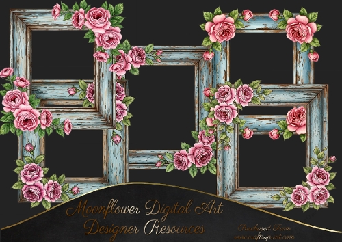 Beautiful  wooden floral frames 