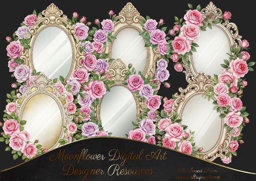 Floral Mirror clip art 