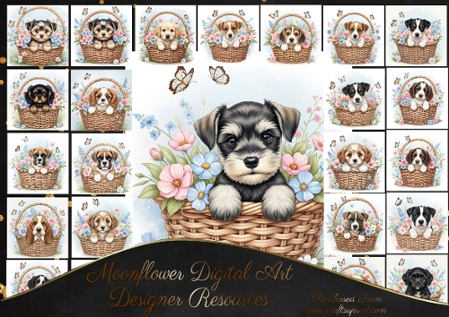 Sweet floral puppy basket 3