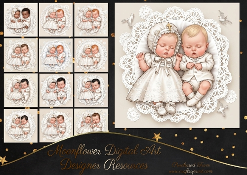 Baby twins  christening 