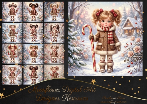 Cute little winter girls 