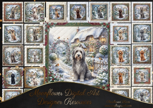 Quilted Festive Dogs 1